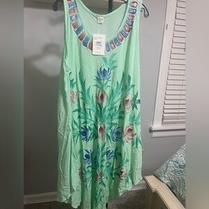 SEVEN ISLANDS SWIM COVER UP 3X Floral Sleeveless Dress nwt coverups #409